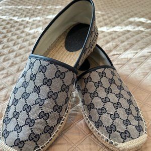 Gucci men's espadrilles in Blue "GG" cloth
